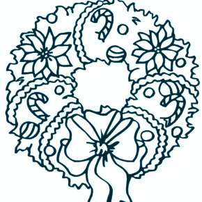 Раскраска новогодний венок Раскраска новогодний венок