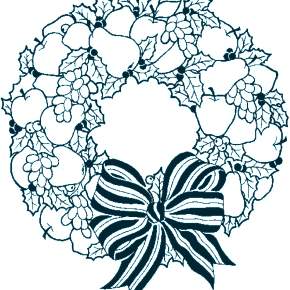 Раскраска новогодний венок Раскраска новогодний венок