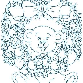 Раскраска новогодний венок Раскраска новогодний венок