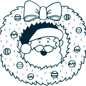 Раскраска новогодний венок Раскраска новогодний венок