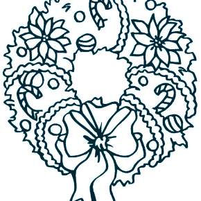 Раскраска новогодний венок Раскраска новогодний венок