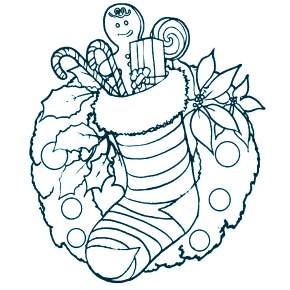 Раскраска новогодний венок Раскраска новогодний венок