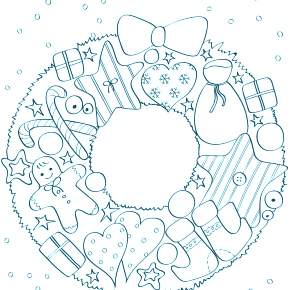 Раскраска новогодний венок Раскраска новогодний венок