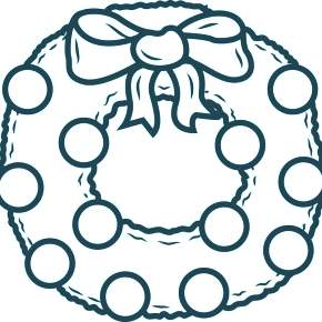 Раскраска новогодний венок Раскраска новогодний венок