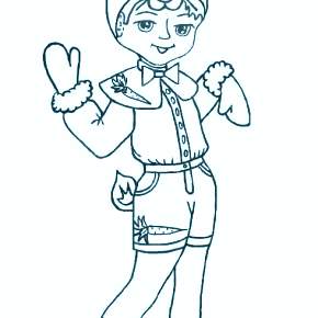 Раскраска новогодний костюм Раскраска новогодний костюм