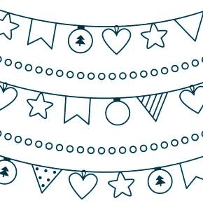 Раскраска новогодняя гирлянда Раскраска новогодняя гирлянда