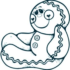 Раскраска пряник новогодний