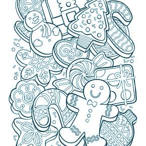 Раскраска пряник новогодний