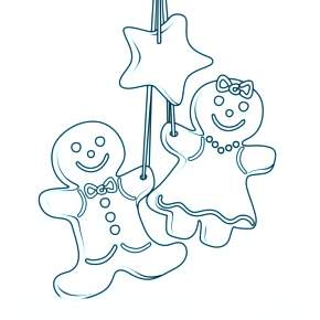 Раскраска пряник новогодний
