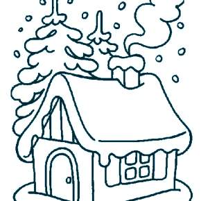 Раскраска новогодние домики Раскраска новогодние домики