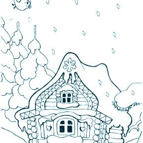 Раскраска новогодние домики Раскраска новогодние домики