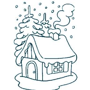 Раскраска новогодние домики Раскраска новогодние домики