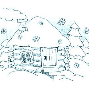 Раскраска новогодние домики Раскраска новогодние домики