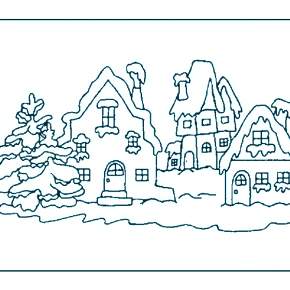 Раскраска новогодние домики Раскраска новогодние домики