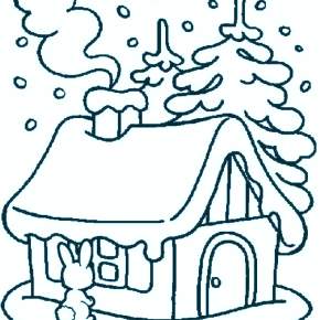 Раскраска новогодние домики Раскраска новогодние домики