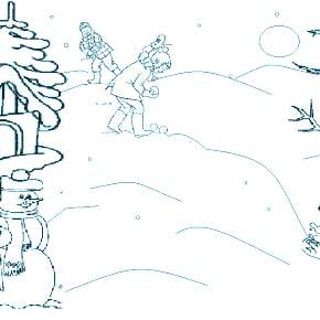 Раскраска новогодние домики Раскраска новогодние домики