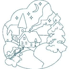 Раскраска новогодние домики Раскраска новогодние домики