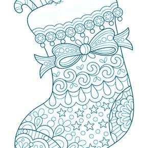 Раскраска новогодний носок Раскраска новогодний носок