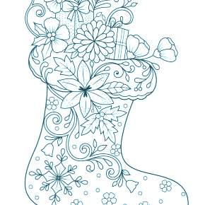 Раскраска новогодний носок Раскраска новогодний носок