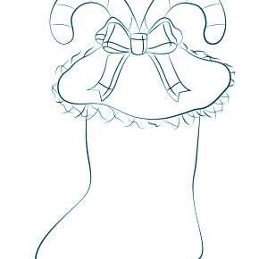 Раскраска новогодний носок Раскраска новогодний носок