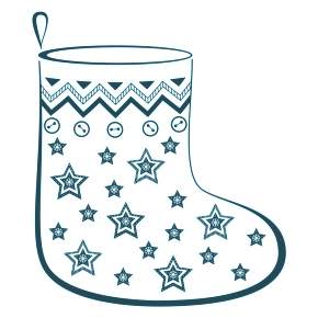 Раскраска новогодний носок Раскраска новогодний носок