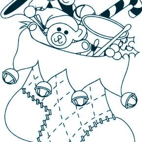 Раскраска новогодний носок Раскраска новогодний носок