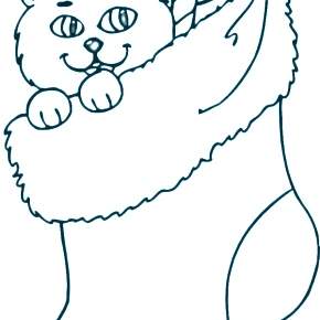 Раскраска новогодний носок Раскраска новогодний носок