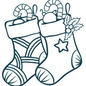 Раскраска новогодний носок Раскраска новогодний носок