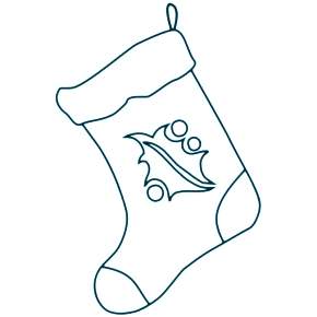 Раскраска новогодний носок Раскраска новогодний носок