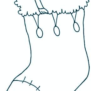 Раскраска новогодний носок Раскраска новогодний носок