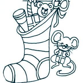 Раскраска новогодний носок Раскраска новогодний носок