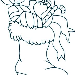 Раскраска новогодний носок Раскраска новогодний носок