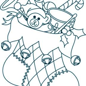 Раскраска новогодний носок Раскраска новогодний носок