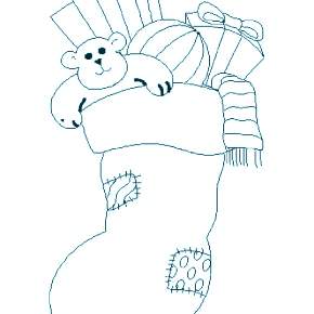 Раскраска новогодний носок Раскраска новогодний носок