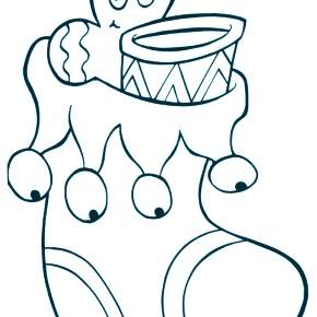 Раскраска новогодний носок Раскраска новогодний носок