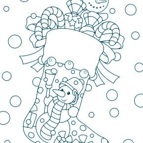 Раскраска новогодний носок Раскраска новогодний носок