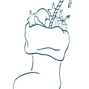 Раскраска новогодний носок Раскраска новогодний носок