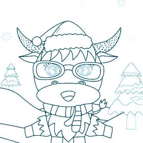 Раскраска Быка на Новый год