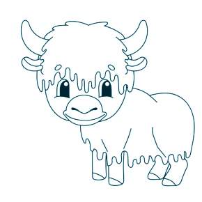 Раскраска Быка на Новый год