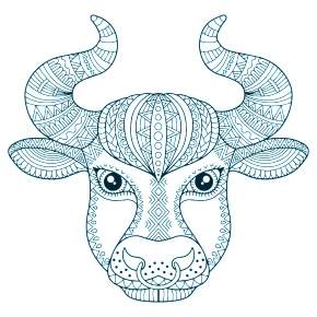 Раскраска Быка на Новый год