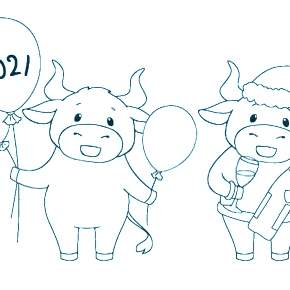 Раскраска Быка на Новый год