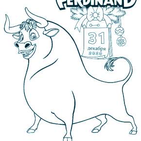 Раскраска Быка на Новый год