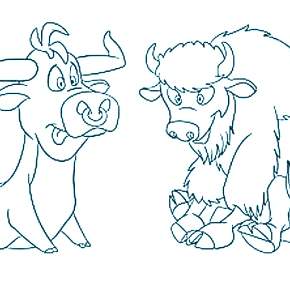 Раскраска Быка на Новый год