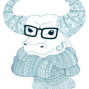 Раскраска Быка на Новый год