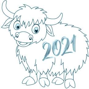 Раскраска Быка на Новый год