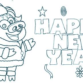 Раскраска Быка на Новый год