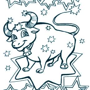 Раскраска Быка на Новый год