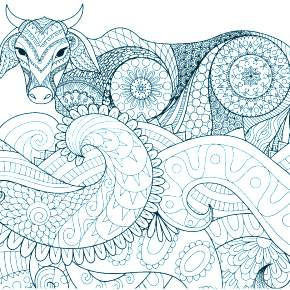 Раскраска Быка на Новый год