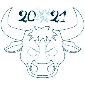 Раскраска Быка на Новый год
