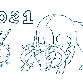 Раскраска Быка на Новый год